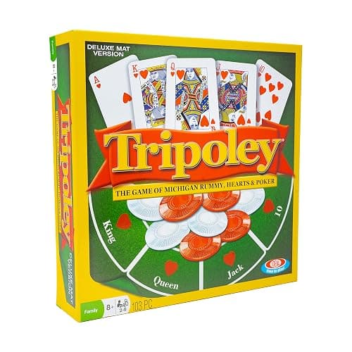 Tripoley Deluxe Board Game, Family Favorite Game, Combination of Michigan Rummy, Hearts and Poker, Perfect for Family Game Night, For Ages 8 and up - Image 1