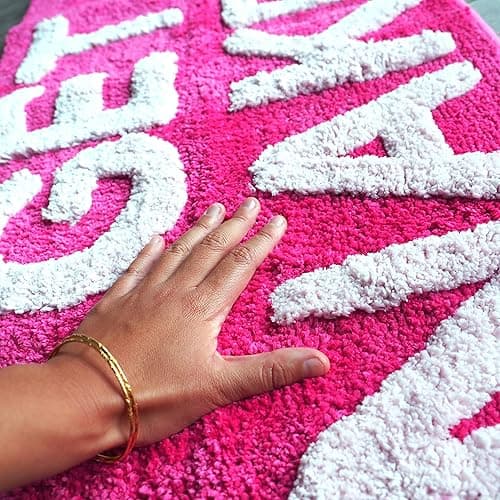 Evovee Get Naked Bath Mat Funny Cute Bathroom Rugs Get Naked Rug Shower Funny Bathroom Decor Fun Cute Bath Mat Non-Slip Washable College Hot Pink - Hot Pink thumbnail 8