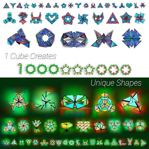 TOSY Magnet Pyramid Stone - 1 Cube Transforms into 1 Billion Shapes, 14 pcs (12 Puzzle pcs and 2 Spinners), 243 Rare Earth Magnets, Christmas Stocking Stuffers Gift for Kids, Creative Puzzle STEM Toy thumbnail 3