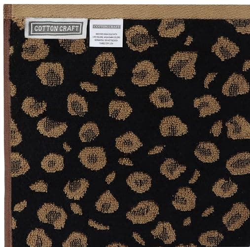 COTTON CRAFT Oversized Bath Sheet - 2 Pack Extra Large 32 x 89 Animal Print Leopard Cheetah Africa Safari 100% Cotton Jacquard Towel - Soft Absorbent Luxury Bathroom Shower Spa 450 GSM Bath Sheet thumbnail 8