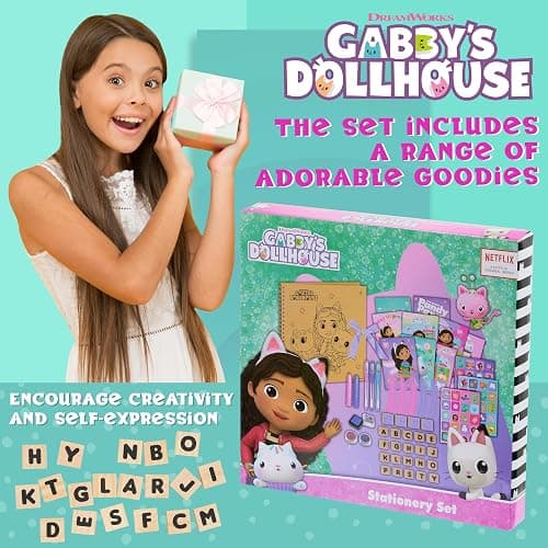 Gabby's Dollhouse Scrapbook Kit for Kids Art Supplies Craft Set Scrapbook Accessories Stickers Stamps Gel Pens Gifts for Girls thumbnail 2
