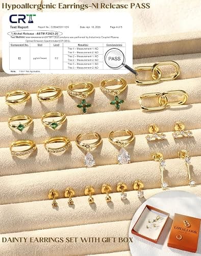 LOYALLOOK 11Pairs Gold Hoop Earrings for Women-Hypoallergenic Surgical Steel Earrings 14K Gold Plated Cartilage Earring Sets for Multiple Piercing Trendy Earring Stacks Flat Back Stud Hoops thumbnail 5