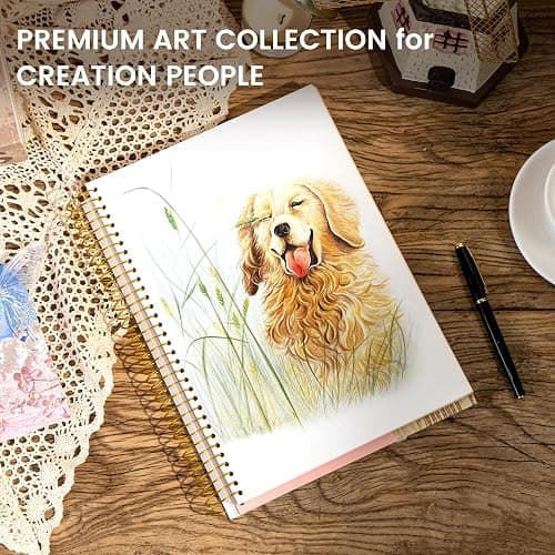 Hardcover Sketchbook for Drawing Spiral Sketch Book for Adult Kids 8.5 x 11 | 120 Sheets, 100gsm 68lb, Pink Large Spiral Bound Sketch Pad Premium Drawing Paper Book Artist's Sketchbook for Gift Ideas thumbnail 8