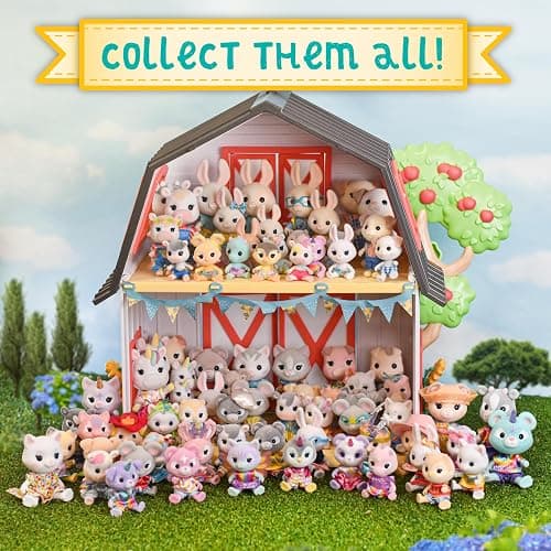 Honey Bee Acres The McScampers Rabbit Family, 4 Mini Flocked Doll Play Figures, Bunny Collectibles, Pretend Play Toys for Kids, Valentines, Easter Basket, Birthday Gift for Girls 3+ thumbnail 5