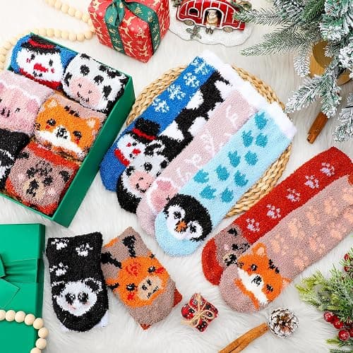 Yearntown 8 Pair Fuzzy Sock for Women Unisex Cozy Fluffy Soft Sleep Socks for Winter Sports Outdoor Christmas Gifts thumbnail 6