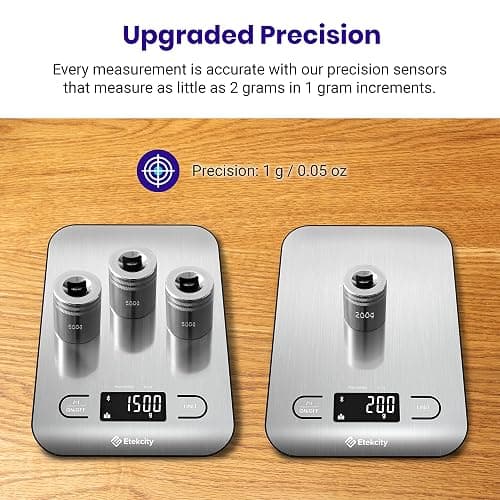Etekcity Food Nutrition Kitchen Scale, Digital Grams and Ounces for Weight Loss, Baking, Cooking, Keto and Meal Prep, Large, 304 Stainless Steel thumbnail 8