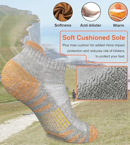 Heyoboy Womens Ankle Anti-blister Thick Cushioned Wicking Odor Resist Athletic Running Socks 5 Pairs thumbnail 3