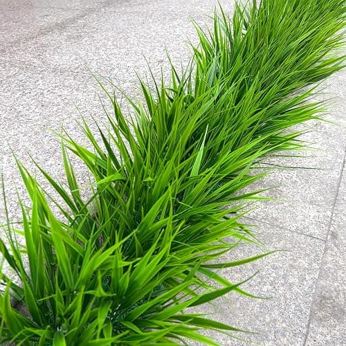 alyptus Artificial Grass Outdoor 12 Bundles Fake Plants Outside Green Onion Faux Greenery Shrubs for Front Porch Planters Pot Décor for Outdoors (Grass) thumbnail 7