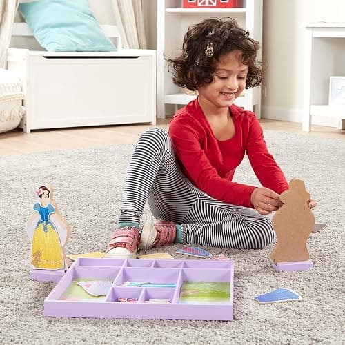 Melissa & Doug Disney Sleeping Beauty and Snow White Magnetic Dress-Up Wooden Doll Pretend Play Set (40+ pcs), Pretend Play & Preschool Toys for Kids Ages 3+ thumbnail 8