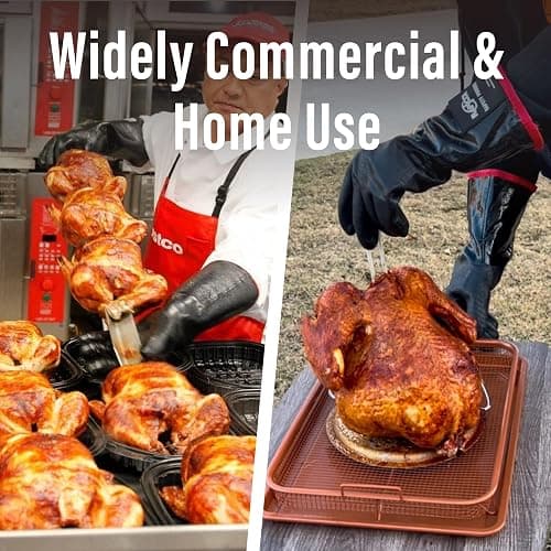 RAPICCA 932°F Heat Resistant BBQ Grill Gloves: Oil Resistant Waterproof for Smoking Grilling Cooking Barbecue Deep Frying Turkey Rotisserie Handling Hot Greasy Meat Grilling Stocking Stuffers for Men thumbnail 5
