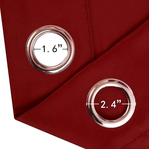 LEMOMO Red Curtains 52 x 84 Inch Long/Blackout Curtains Set of 2 Panels/Room Darkening Thermal Insulated Bedroom Curtains Drape thumbnail 6