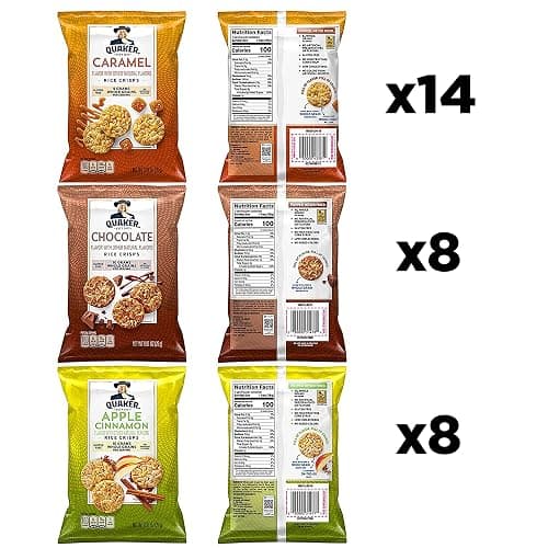 Quaker Rice Crisps, Gluten Free, 3 Flavor Sweet Variety Mix, 0.91oz Bags (Pack of 30) thumbnail 2