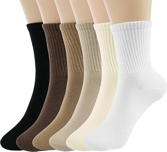 BomKinta Women Casual Calf Socks - Cute Cotton Crew Socks - Soft Above Ankle Sock 6 Pairs Size 5-10 - Image 1