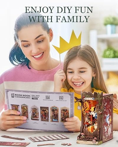 Rolife DIY Book Nook Kits Fall into Wonder, Fairy Tale Bookend Wooden 3D Puzzles for Bookshelf Decor, DIY Miniature House Building Kit for Adults, DIY Crafts/Surprised Gifts for Teens & Book Lovers thumbnail 5