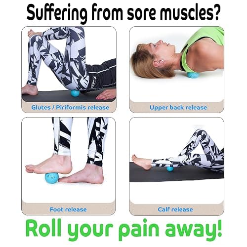 ActiveProZone Therapy Massage Ball - Instant Muscle Pain Relief. Proven Effective for Myofascial Release, Deep Tissue Pressure, Yoga & Trigger Point Treatments. Set - 2 Extra Firm Balls W/Mesh Bag. thumbnail 4