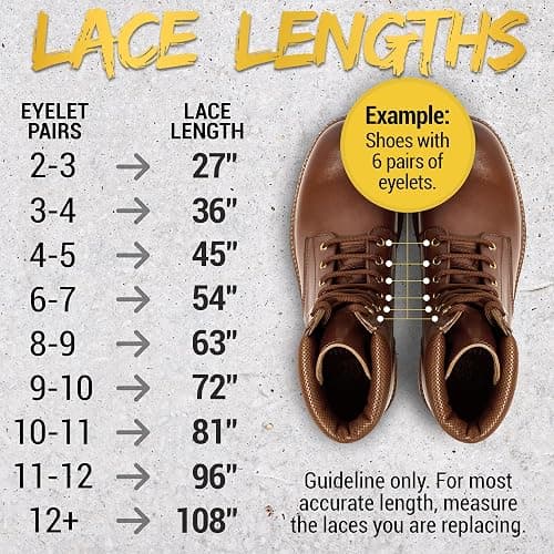Miscly Round Boot Laces [1 Pair] Heavy Duty and Durable Shoelaces for Boots, Work Boots & Hiking Shoes thumbnail 4