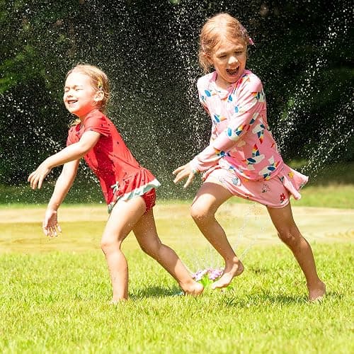 Melissa & Doug Sunny Patch Pretty Petals Flower Sprinkler Toy with Hose Attachment Toddler and Kids Outdoor Water Play Ages 3+ thumbnail 2