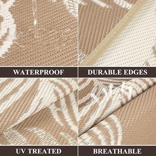 Leaf Brown Patio Rug thumbnail 2