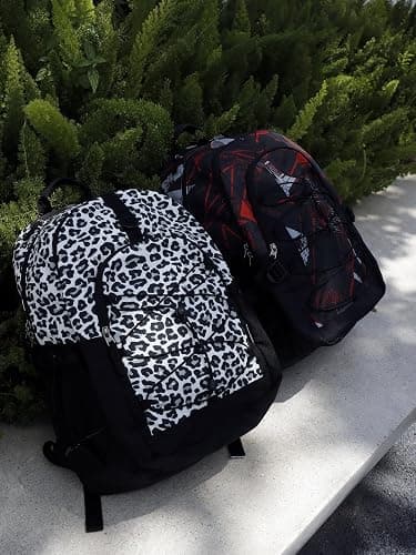 Choco Mocha Snow Leopard Backpack for Teen Girls, Travel School Backpack for Girls Middle School Large Bookbag 18 Inch, Black thumbnail 8