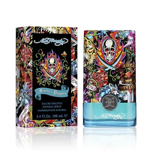 ED HARDY Hearts & Daggers Eau de Toilette for Men, 3.4 fl oz | Men's woody aromatic eau de toilette. Cologne with notes of katsura wood, suede, patchouli, and sandalwood. - Image 1