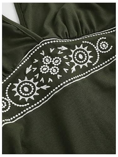 SOLY HUX Women's Summer Halter Backless Mini Dress Flowy Sleeveless V Neck Tie Back A Line Western Casual Sun Dresses thumbnail 3