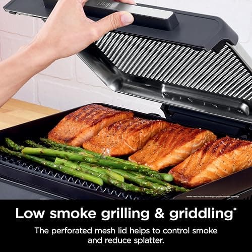 Ninja Griddle and Indoor Grill, 14’’, Electric Grill, For Steak, Burgers, Salmon, Veggies, and More, Pancake Griddle, Nonstick, Dishwasher Safe, 500F, Even Cooking, Silver, GR101 thumbnail 4