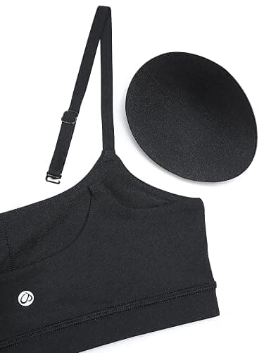 CRZ YOGA Butterluxe Adjustable Spaghetti Strap Sports Bras for Women - Scoop Neck Wireless Padded Yoga Workout Crop Top thumbnail 6