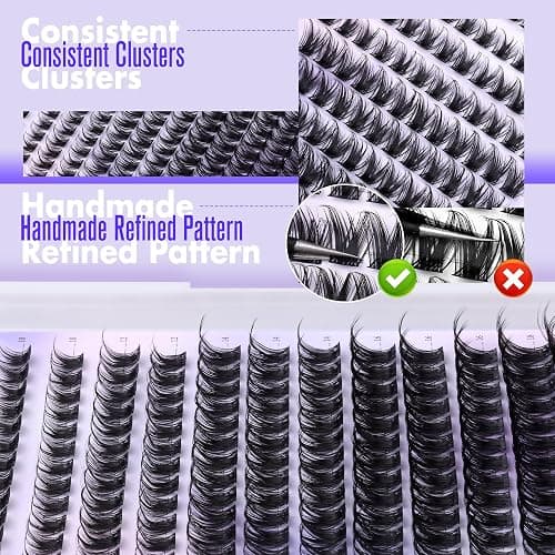 Pawotence Lash Clusters Kit Wispy Lash Extension Kit 10-18mm Cluster Eyelash Extensions Kit Individual Lashes 144pcs Eyelash Clusters with Lash Bond and Seal, Lash Tweezers for Self Use thumbnail 7