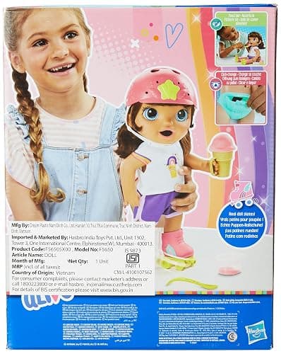 Baby Alive: Roller Skate Baby 14-Inch Doll Brown Hair, Blue Eyes Kids Toy for Boys and Girls thumbnail 5