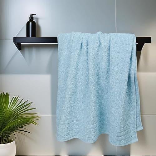 Tens Towels Pack of 4 Extra Large Bath Towels 30 x 60 Inches, 100% Cotton, Larger & Lighter Weight, Quicker to Dry, Super Soft and Absorbent, Perfect for Bathroom, Sky Blue thumbnail 4