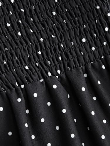 CIDER Womens Polka Dot Going Out Dress Cute Summer Date Night Square Neck Sleeveless Mini Dress thumbnail 4