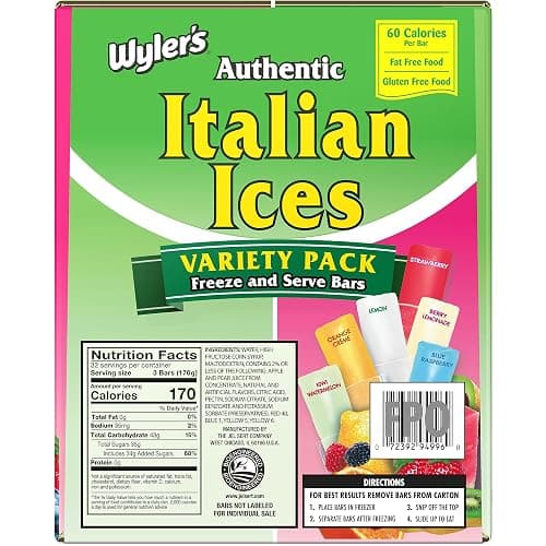 Wyler's Authentic Italian Ice Fat Free Freezer Bars Original Flavors 2oz bars, 96 count (Pack of 2) thumbnail 2