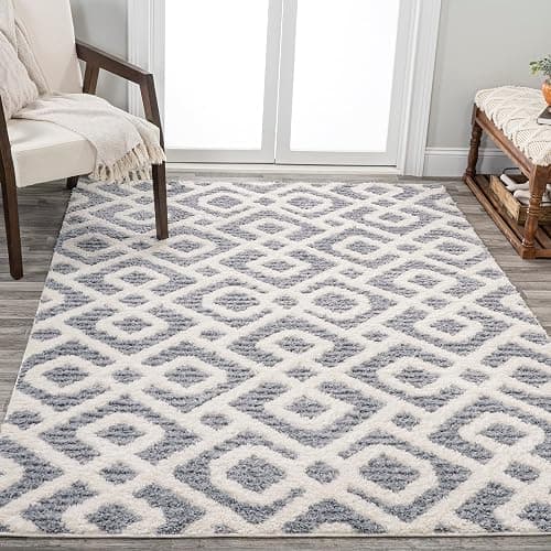 JONATHAN Y Trellis High-Low Cream/Gray Indoor Area Rug 4X6 ft, Astrid Retro for Living Room, Bedroom, Kitchen, Office, Easy-Cleaning, High Traffic, Pet-Friendly, Non-Shedding SNT103B-4 thumbnail 4