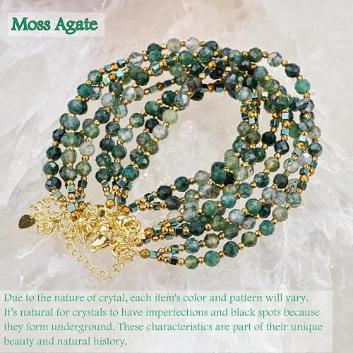Farfume Beaded Bracelets for Women, Chakra Crystal 4mm Beads Gemstone Natural Stone Bead Spiritual Womens Jewelry Valentine's Day Gifts thumbnail 4