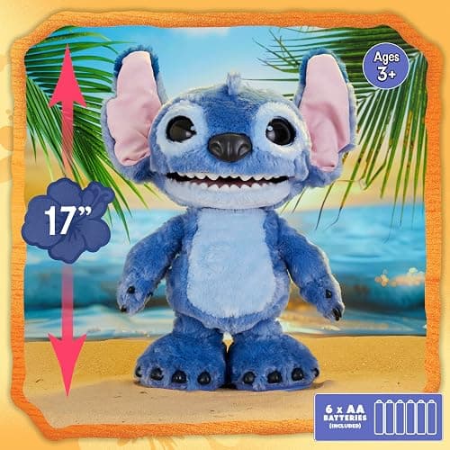Disney Stitch Just Play Ultimate Interactive 17" Plush Toy, 100+ Sounds & Reactions, Inspired by Disney’s Live-Action Lilo & Stitch Film, New Movie Toy for Fans, Girls, Boys, Kids 3 and Up by thumbnail 9