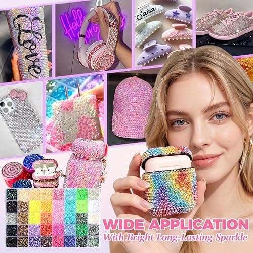 52000Pcs 36 Colors Resin Jelly Rhinestones for Bedazzling, Bedazzled Kit | 3mm Multicolor Flatback Gems for Diamond Art, Bedazzler Kit with 4Pcs Jewelry Glue & Tools, for DIY Nails Makeup Crafts Shoes thumbnail 5