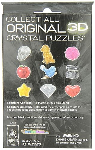 Bepuzzled Original 3D Crystal Puzzle - Sapphire - Fun yet challenging brain teaser that will test your skills and imagination, For Ages 12+ thumbnail 4