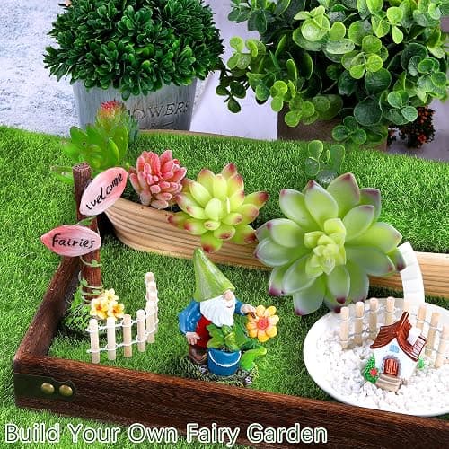 Elcoho 6 Pieces Fake Grass for Crafts Fairy Garden 6 x 6 Inches Artificial Garden Grass for Miniature Ornament Dollhouse DIY Decoration thumbnail 6