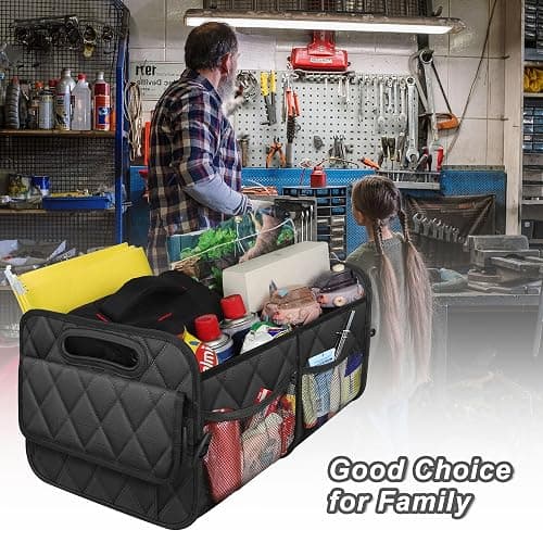 Deosk Car Trunk Organizer for SUV, Car Organizers and Storage with Reinforced Handles, Car Accessories for Women/Men 50LWaterproof Polyester Trunk Organizer, Black thumbnail 7