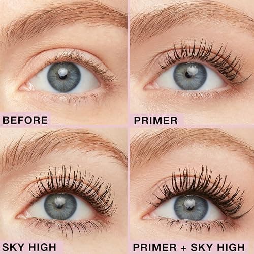 Maybelline Lash Sensational Sky High Washable Mascara + Boosting Lash Primer Makeup Bundle, Includes 1 Mascara in Blackest Black and 1 Eyelash Primer in Soft Black thumbnail 4