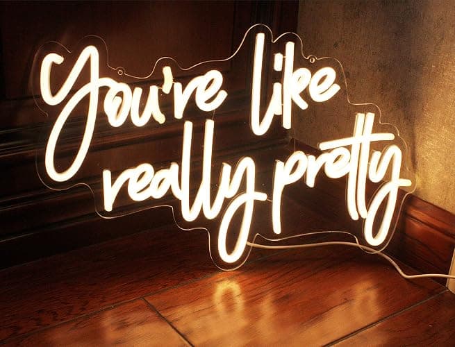 DAKABUKA You are Like Really Pretty Neon Sign Warm White Room Decor LED Neon Signs Wall Decor for Bedroom Bachelorette Party Teen Girls Room with Dimmable Switch USB Power(16.9 * 10.6inches) - Warm White1 thumbnail 4