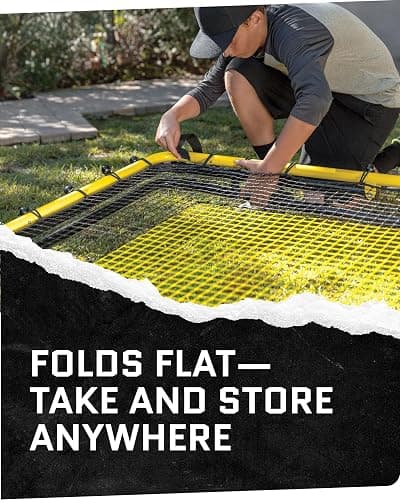 SKLZ Fielding Trainer - Baseball & Softball Pitch-Back Rebound Net - Ground, Line Drive & Fly Ball Return Settings - 4 x 4.5-Foot Steel Frame, UV & Weather Resistant Bungee Net, Easy-Fold Design - FIELDING TRAINER thumbnail 8
