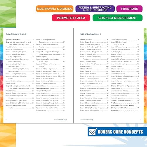 Spectrum 3rd Grade Math Workbook, Mathematics Activity Book for Kids Ages 8-9, Multiplication, Division, Fractions, Addition and Subtraction with 4 Digit Numbers, Classroom or Homeschool Curriculum thumbnail 2