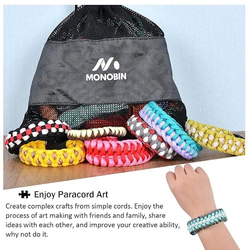 MONOBIN Paracord 550 Combo kit, 24 Colors 10ft Paracord Rope with Instruction, Multifunction Parachute Cord for Making Paracord Bracelets, Lanyard, Dog Collar, Idea for Gift… thumbnail 6