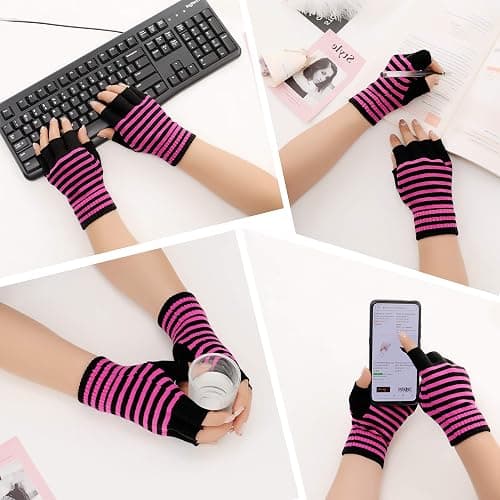 Bienvenu Unisex Stretchy Fingerless Hand Warmer Skeleton Gloves thumbnail 5
