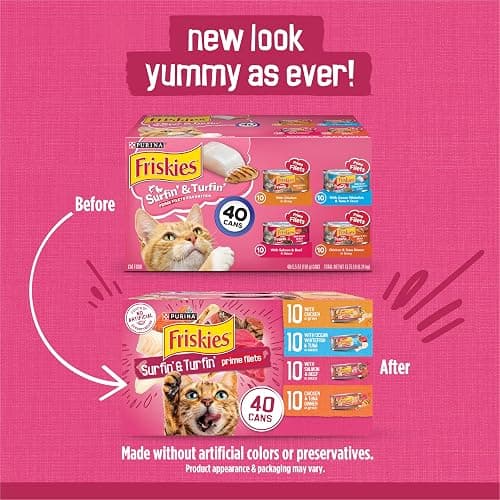 Purina Friskies Gravy Wet Cat Food Variety Pack, Surfin’ and Turfin’ Prime Filets Favorites - (Pack of 40) 5.5 oz. Cans thumbnail 2