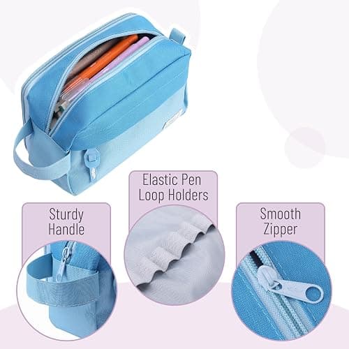 Mr. Pen Large Capacity Pencil Pouches and Bags - Mint Green School thumbnail 4