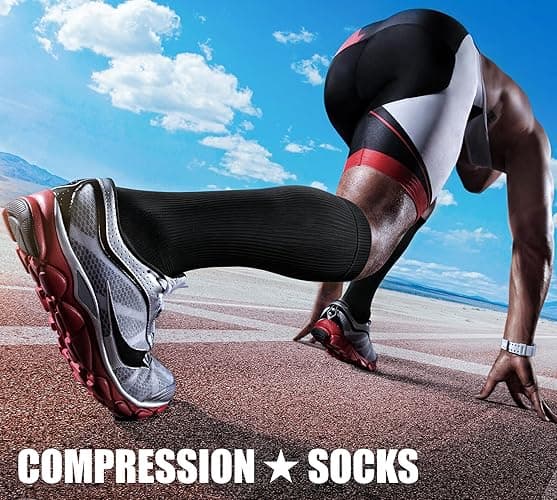 CHARMKING Compression Socks for Women & Men Circulation (3 Pairs) 15-20 mmHg is Best Support for Athletic Running Cycling thumbnail 3