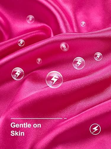DIPUG Girls Silk Pajamas Set Satin Pjs for Kids Comfortable Nights Sleepwear - Short Sleeve Shorts Set - 10-11 Years - Hot Pink thumbnail 6