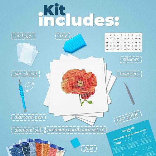LuwoArte 16 Pack Diamond Painting Kits for Adults – Flower Garden-Themed Diamond Art Kits – Full Drill DIY Paint Gem Art for Adults – 5D Diamond Painting Kit – Relaxing Craft for Home Wall Décor thumbnail 2